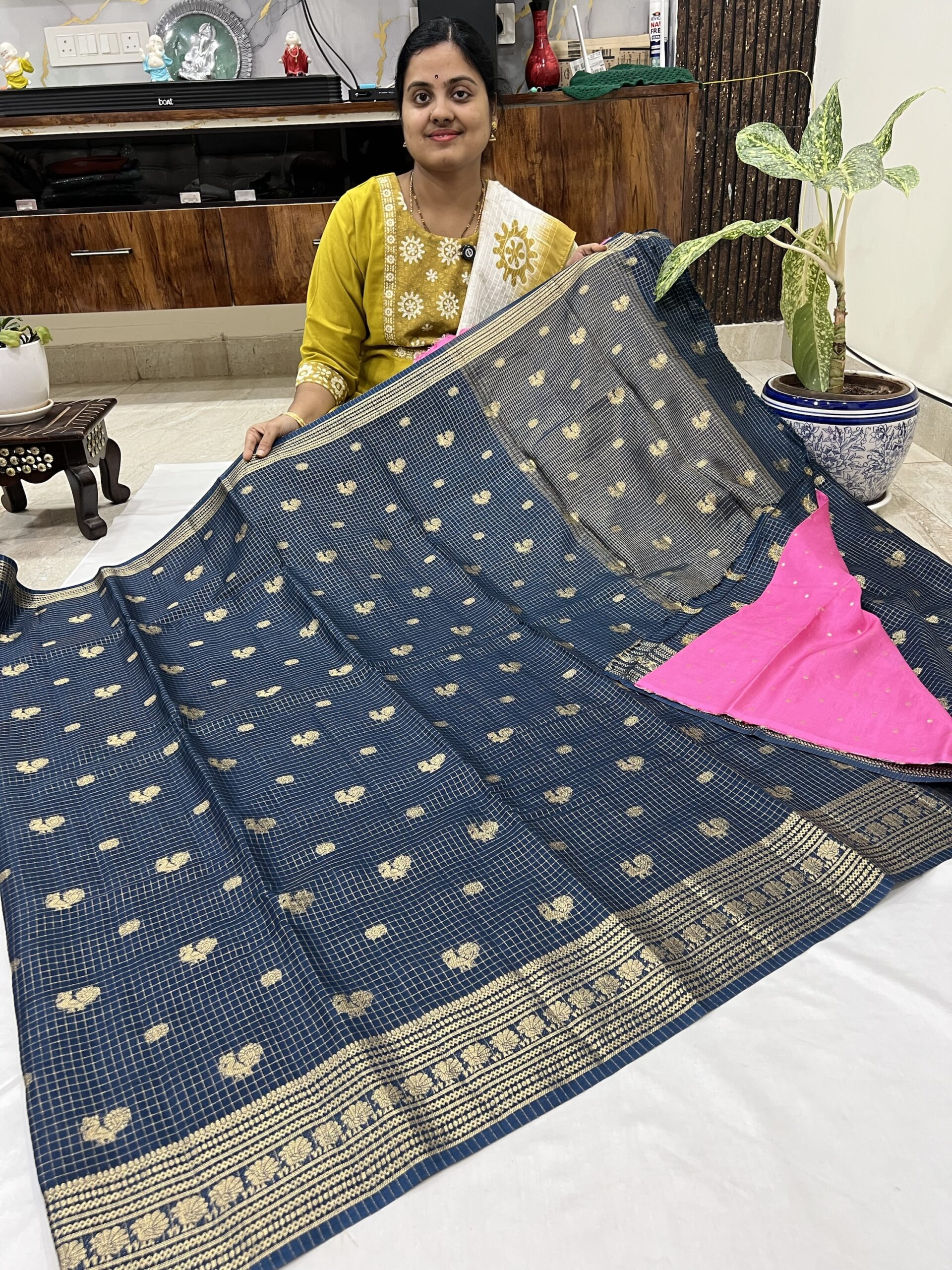 Banaras vintage checks saree