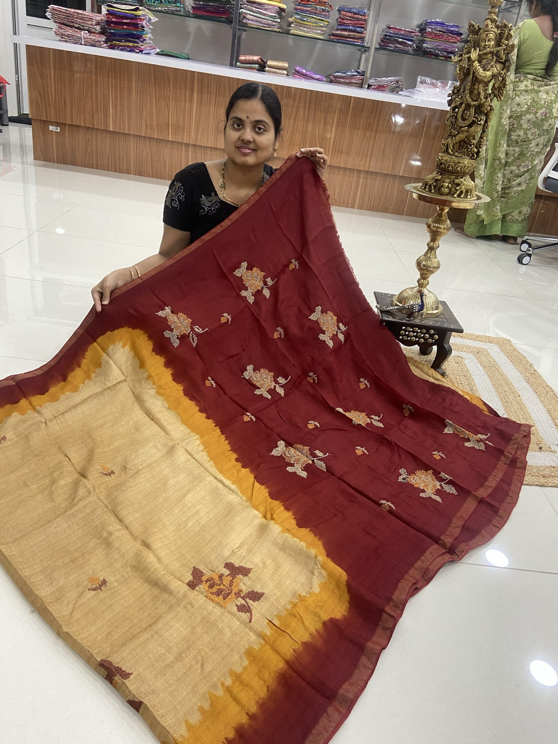 3D jute silk sarees