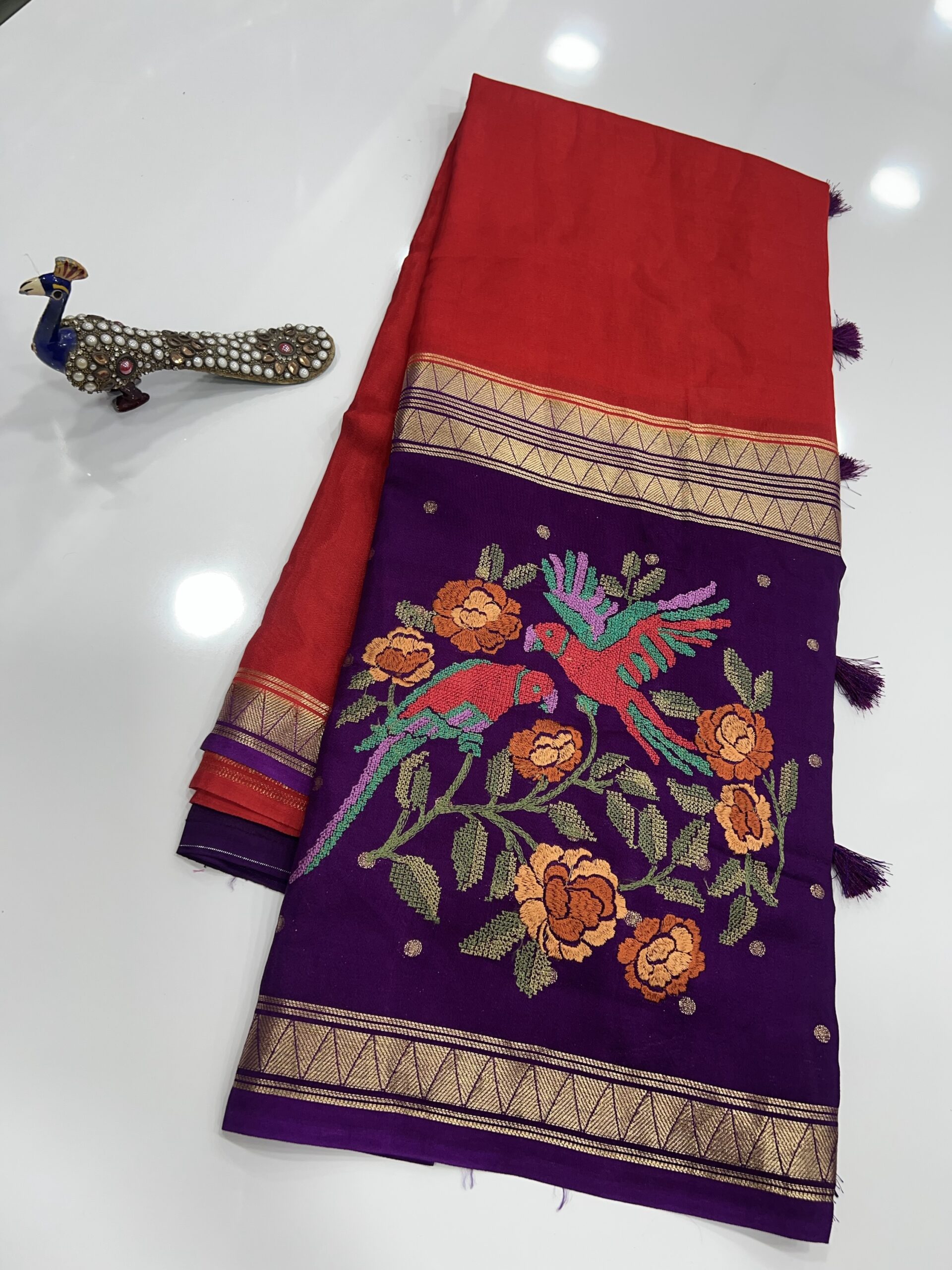 Mysore crape petitpoint work