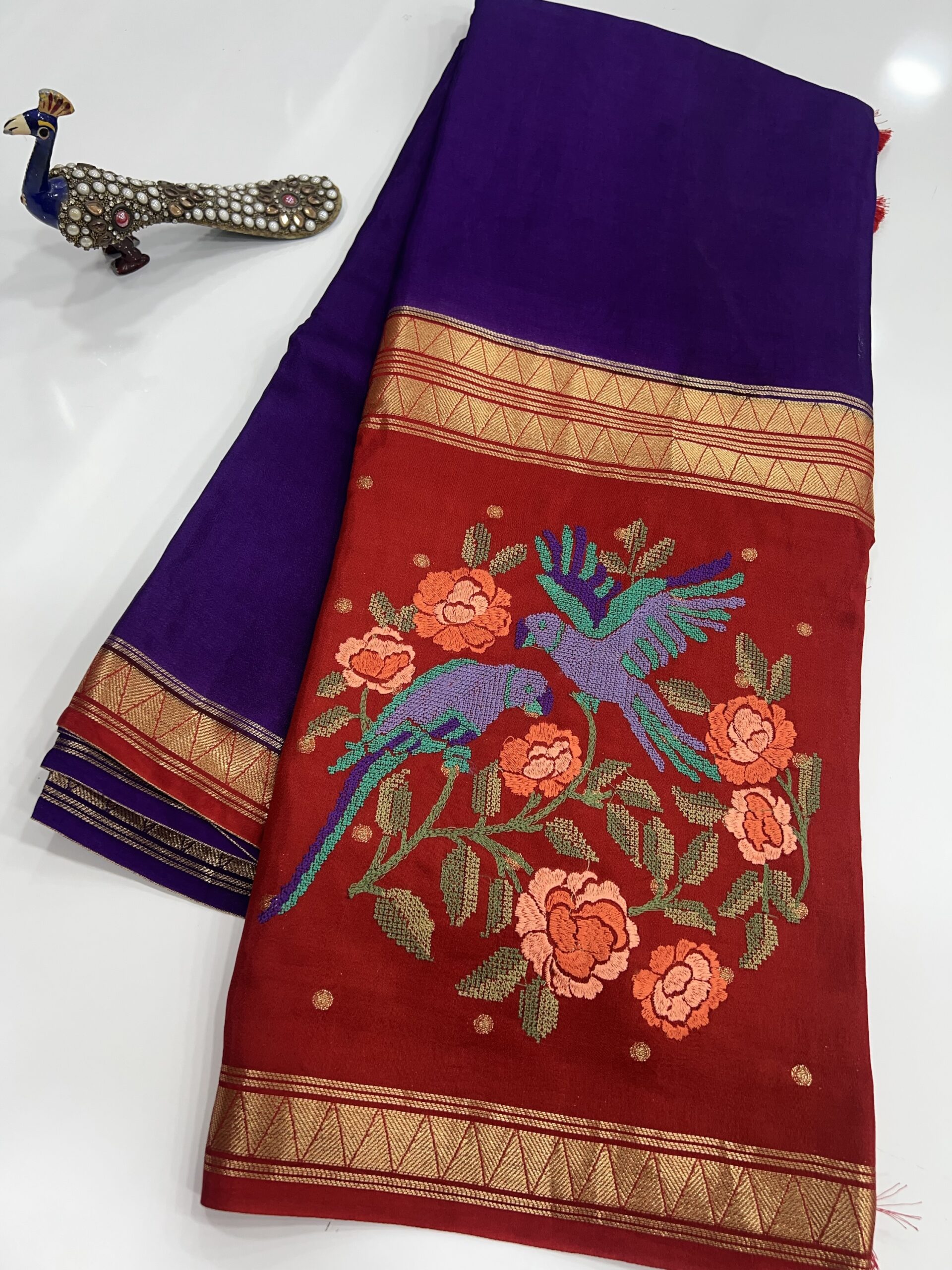 Mysore crape petitpoint work