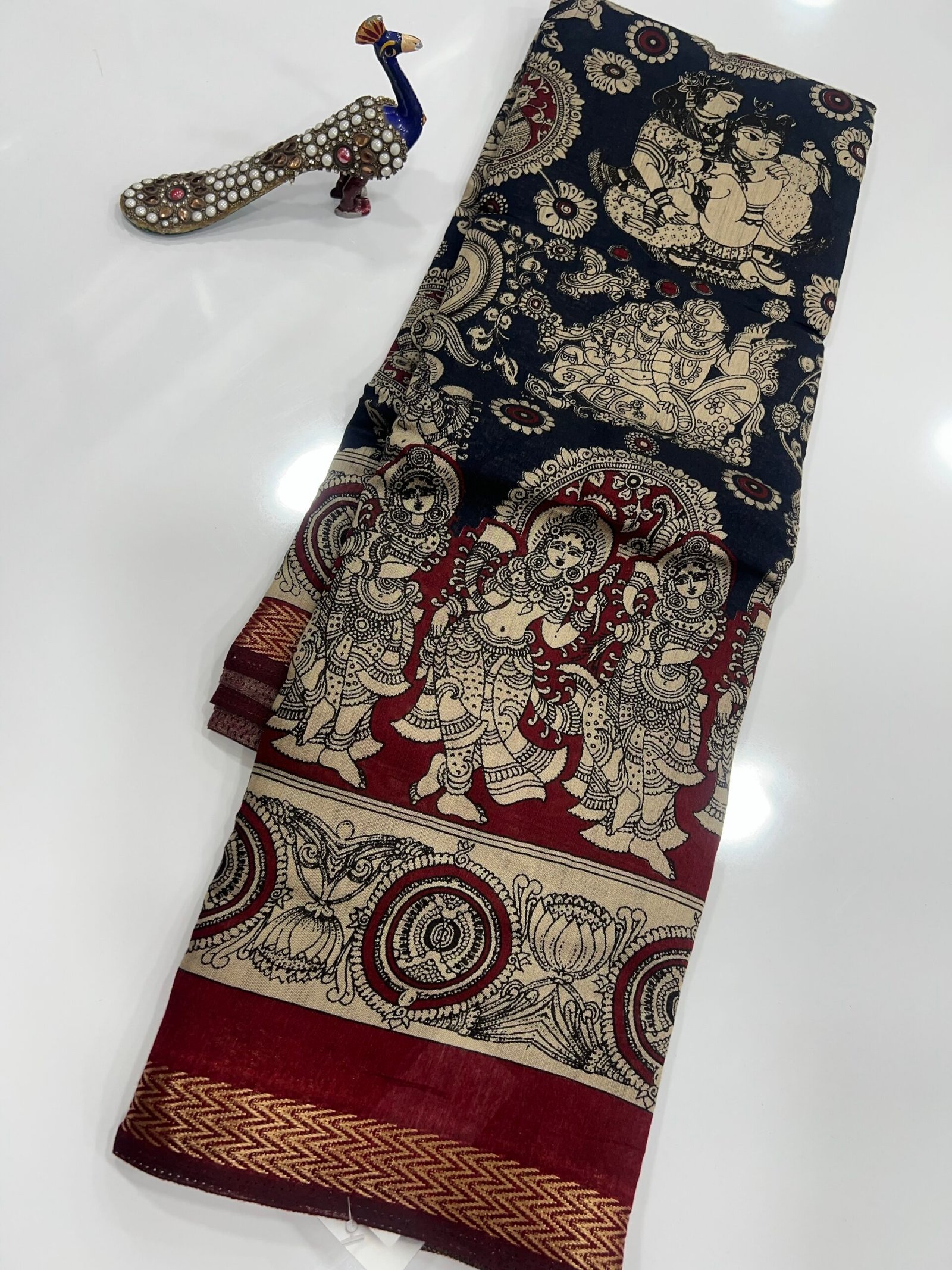 Kalamkari Maheswari silk